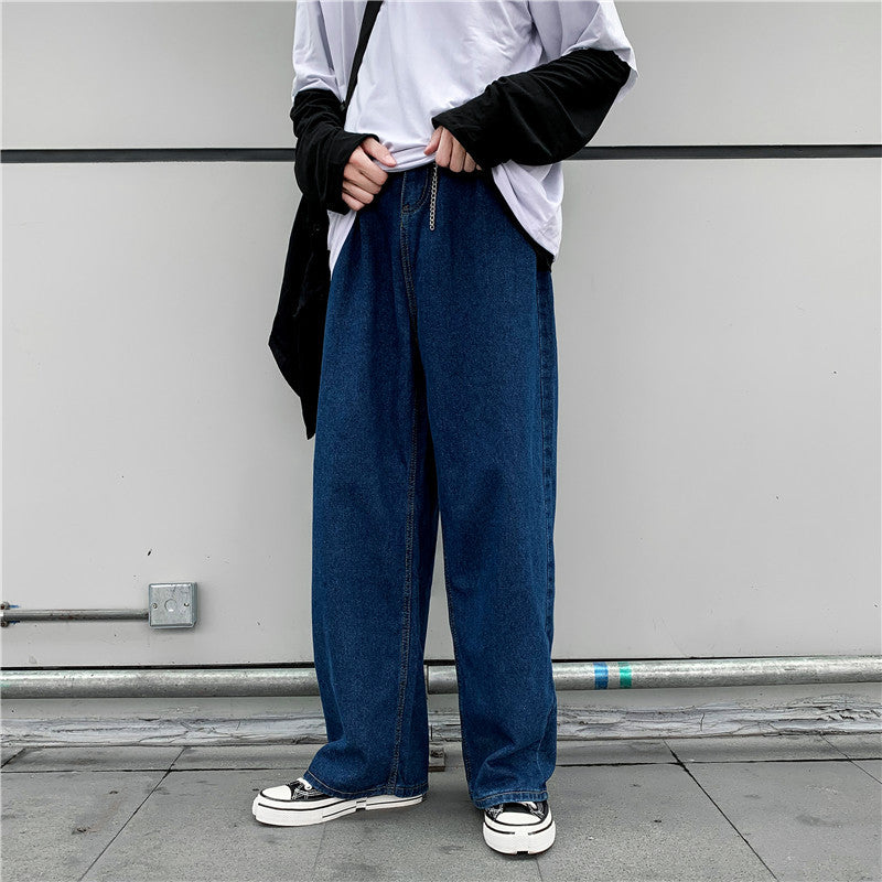 Denim Trousers Men's Korean-style Straight Loose Teen - Lootquake