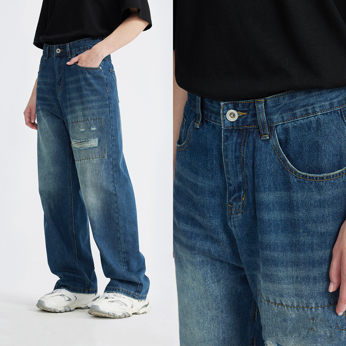 Fashion Loose Cool Vintage Jeans For Men - Lootquake
