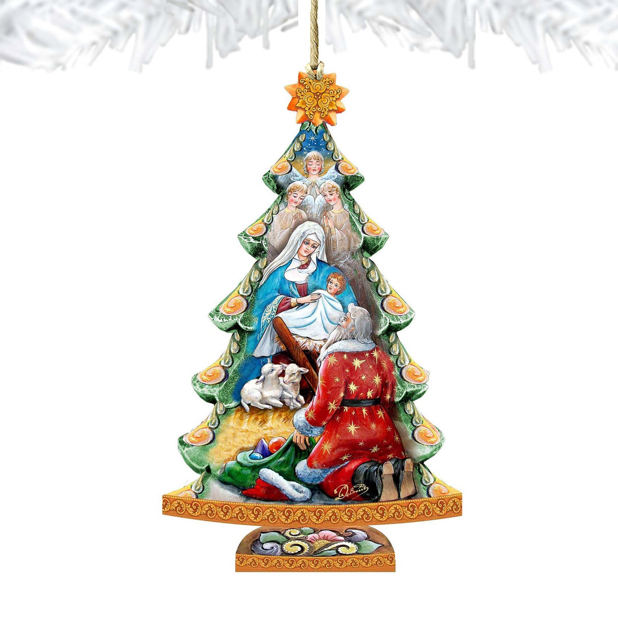Adornos de madera para el árbol de la Natividad de la Adoración de G. DeBrekht - Decoración navideña para la Natividad - 8128833