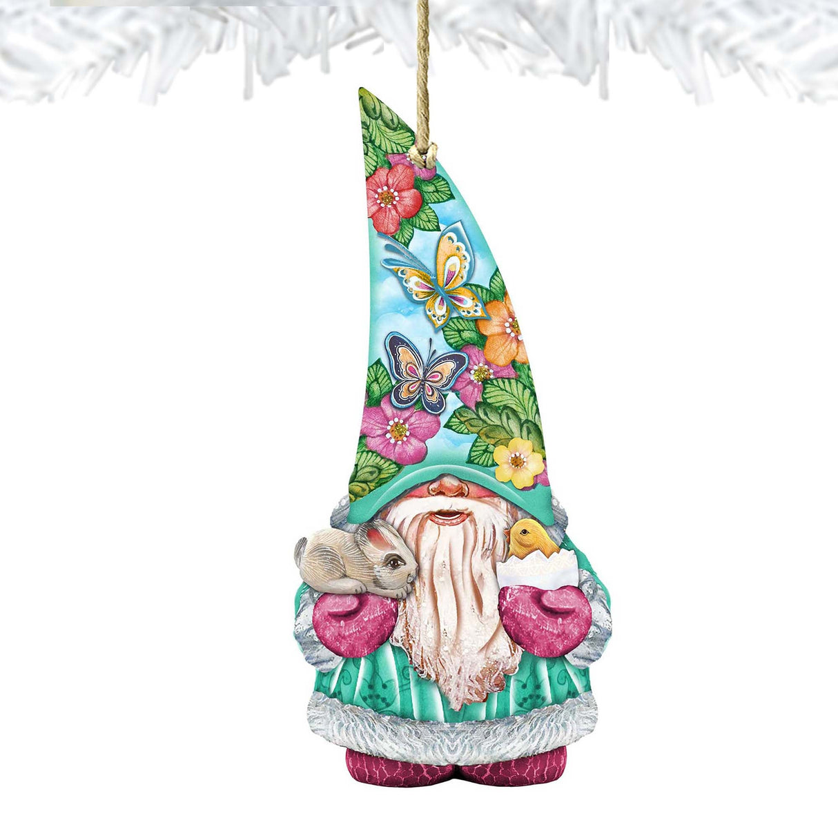 Adornos de madera de gnomos de primavera de G. DeBrekht - Decoración de primavera para Pascua - 8611011