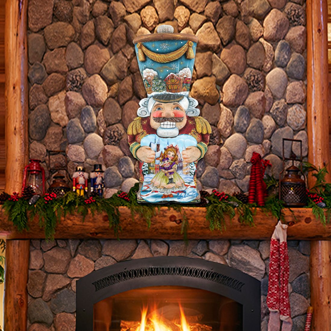 Old World Nutcracker Christmas Door Decor by G. DeBrekht - Christmas Santa Snowman Decor - 8116430H