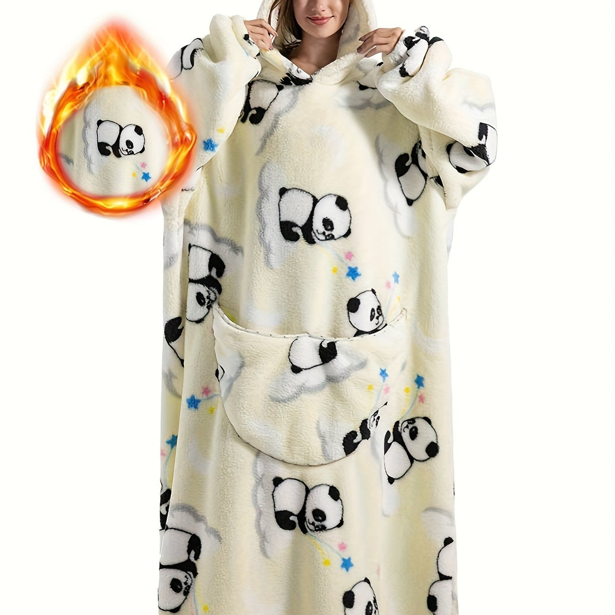 Plus Size Pumpkin Print Flannel Blanket Hoodie - Soft, Cozy, Plush, Hooded, Winter Outwear for Women with Halloween Theme