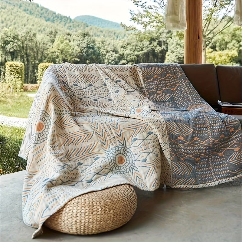 Versatile All-Season Sofa Towel Blanket - Reversible, Machine Washable, Perfect for Camping & Gifts