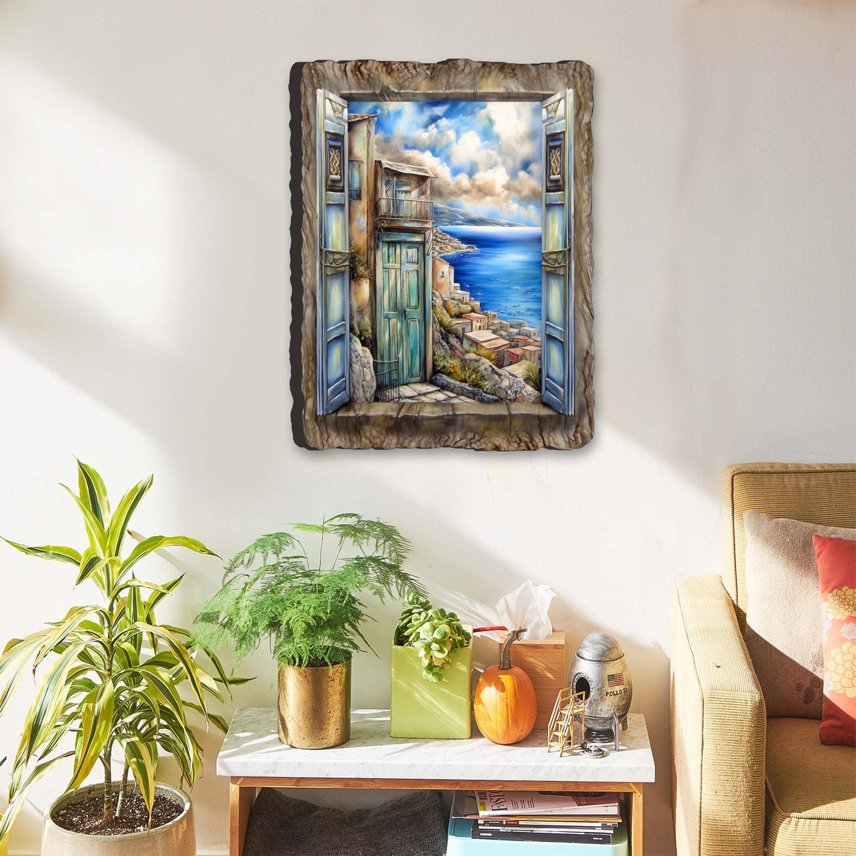 Coastal View Landscape Window Wall Art by G. DeBrekht Coastal Decor - 8492108W