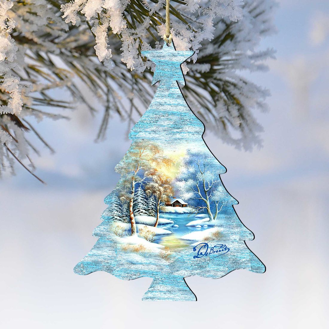 Adornos de madera para árbol de invierno de G. DeBrekht - Decoración navideña - 8198812