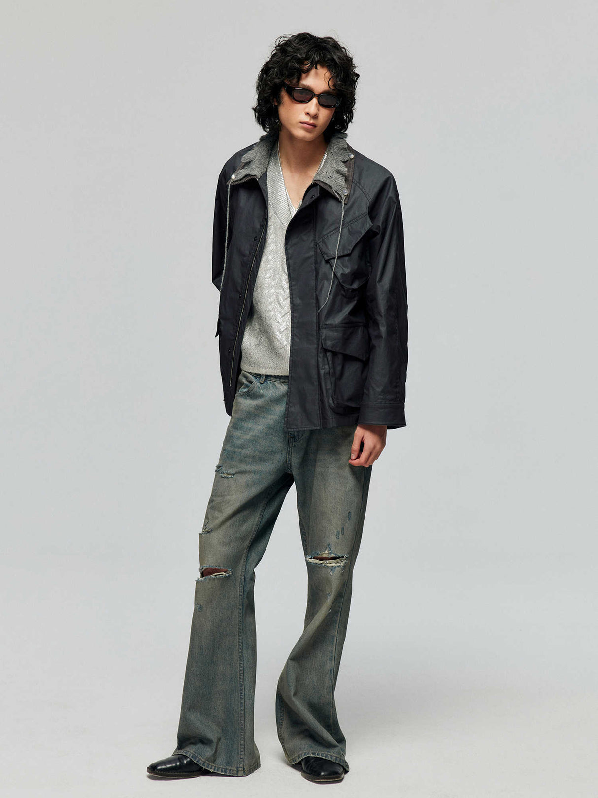 Cotton Retro Make Old Ripped Loose Micro-flared Trousers Jeans - Lootquake