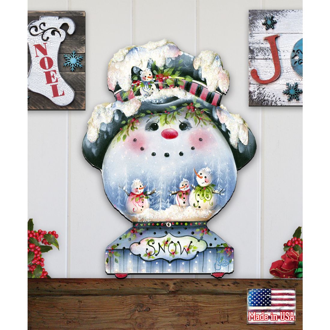 Joe Cool Snow Globe Door Decor by Jamie Mills-Price - Christmas Santa Snowman Decor - 8457506H