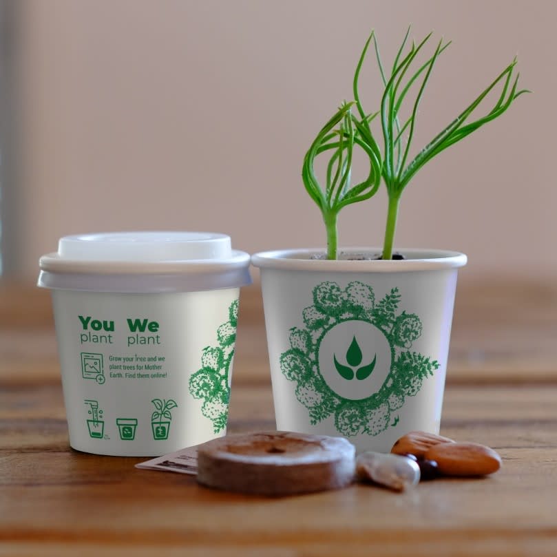 Pack of 100 Tree Kit Cups, We Plant 1000 More Trees