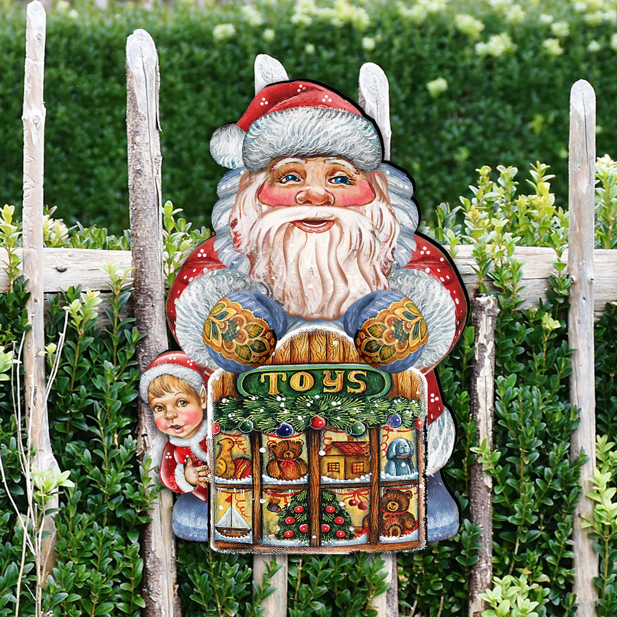 Decoración navideña para puerta de juguetería de Papá Noel por G. DeBrekht - Decoración navideña de Papá Noel y muñeco de nieve - 8119172H