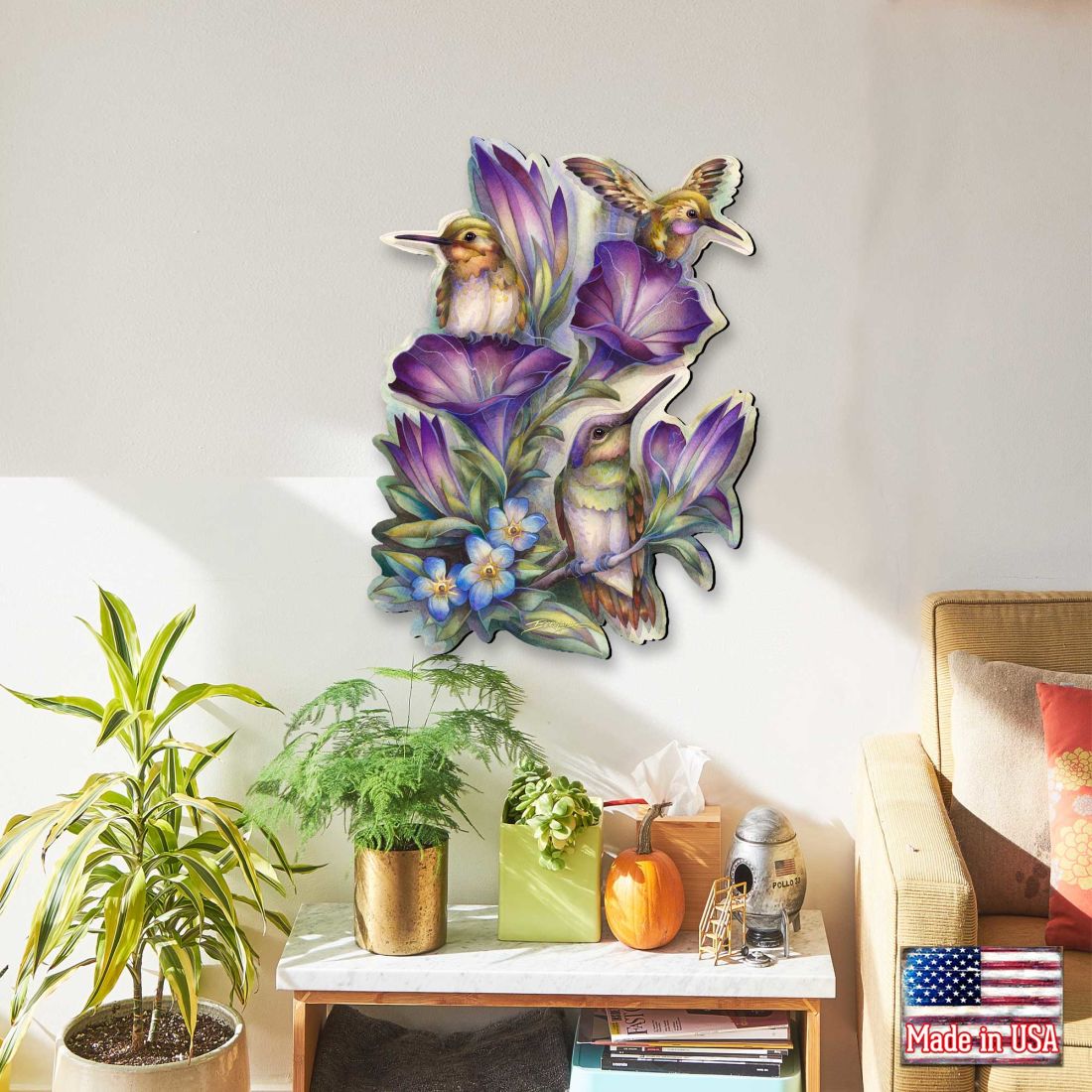 Everlasting Friendship Hummingbirds Wall Art by J. Bergsma - Wildlife Holiday Decor - 8591936W-JB