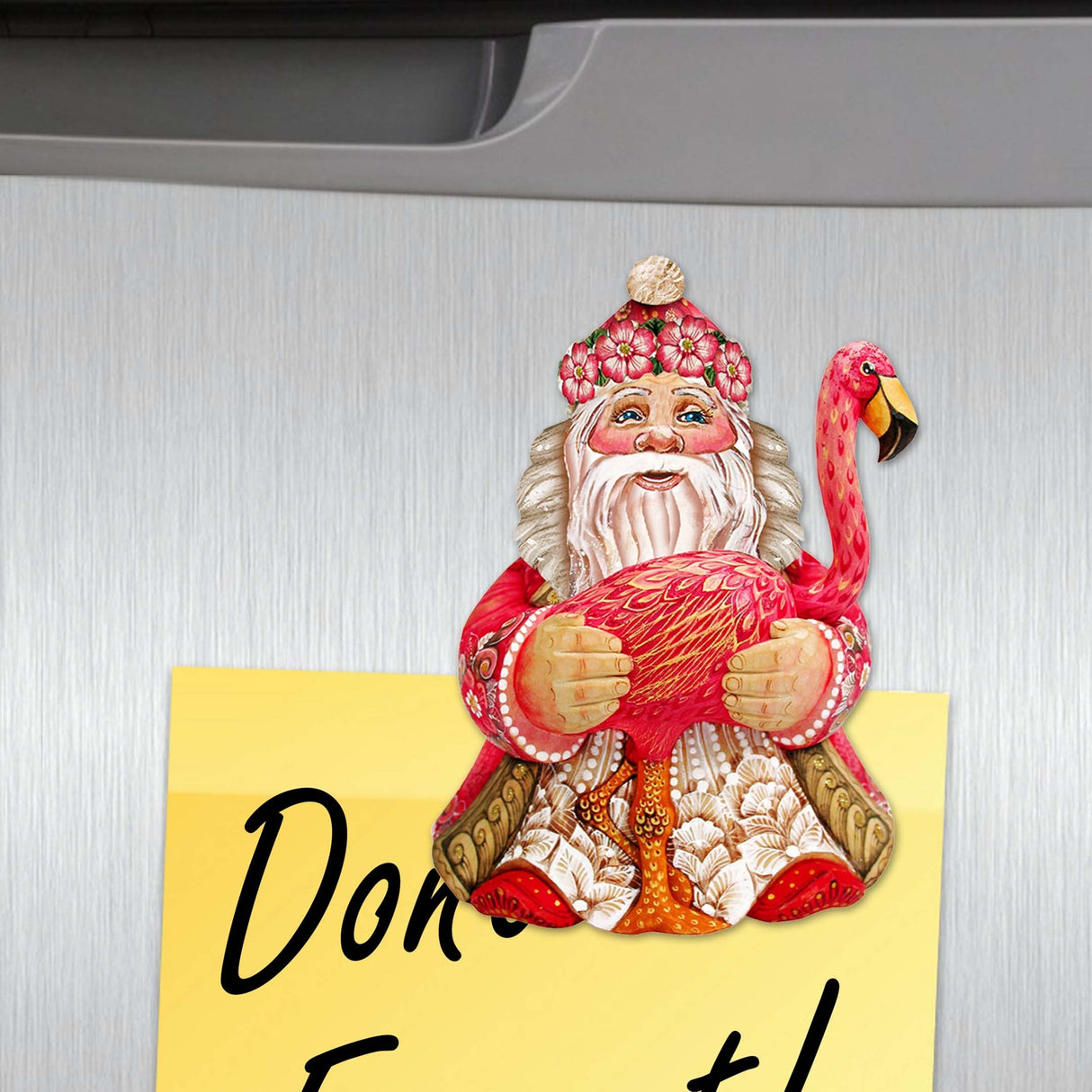 Juego de 6 imanes decorativos de madera de Papá Noel de G. Debrekht - Decoración navideña de Papá Noel y muñeco de nieve - 8090131G-S6