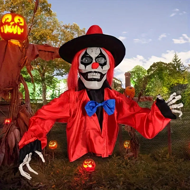 NNETM 1pc Scary Clown Ground Stake – Red Clown