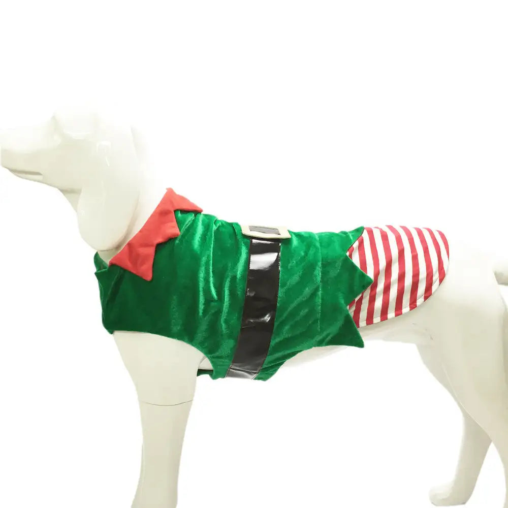Fashion Christmas Clothes Green Elf Pet Dog Christmas Costume - Lootquake