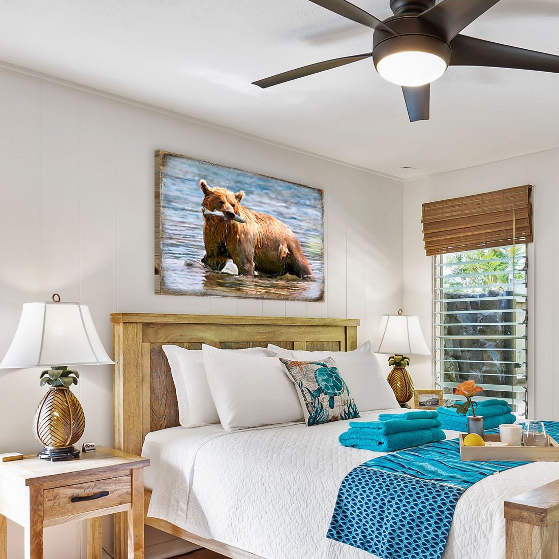 Bear Art Wooden Wall Art by Nature Wonders - Nature Wildlife Decor - 95297B