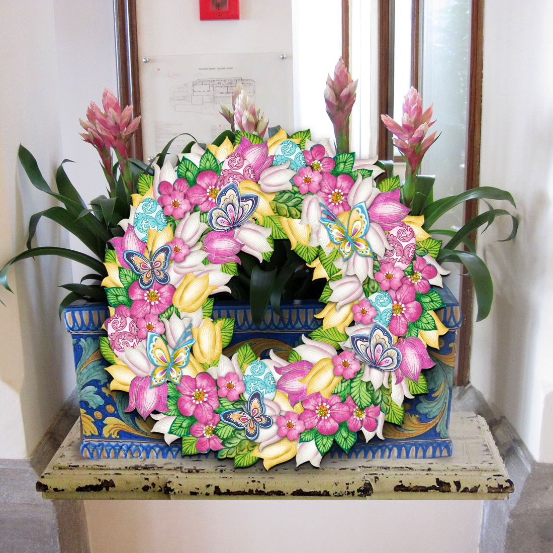 Spring Wreath Decorative Door Decor by G. DeBrekht - Easter Spring Decor - 8185301H