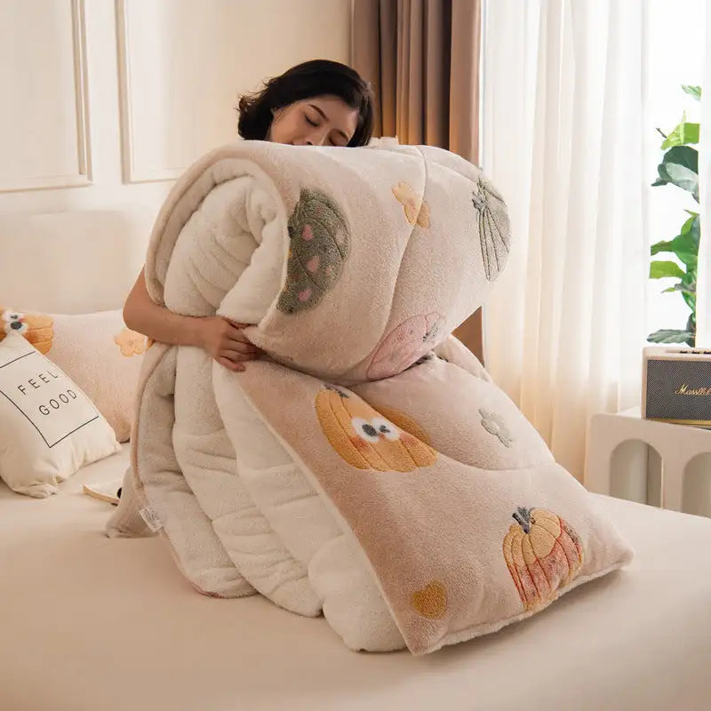 Winter Thermal Coral Fleece Blanket Duvet - Lootquake