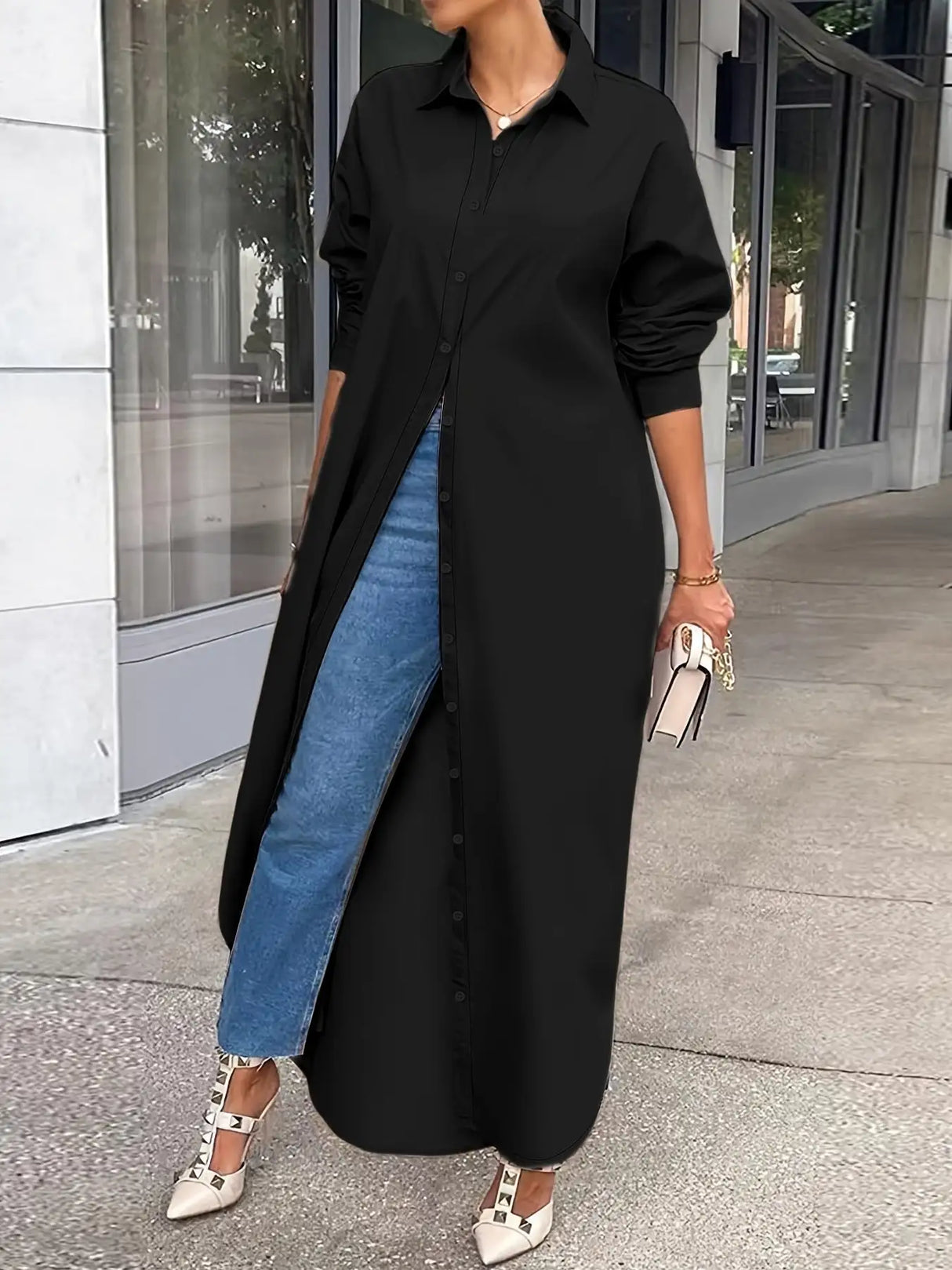 Long-sleeved Casual Shirts And Dresses With Multiple Wear Methods. - Lootquake