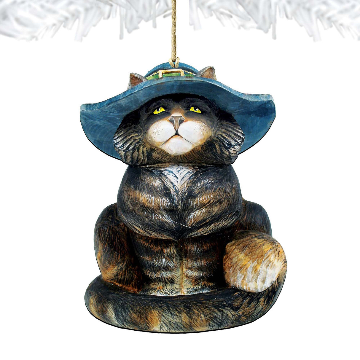 Cat in Hat Wooden Ornaments by G. DeBrekht - Thanksgiving Halloween Decor - 8158411