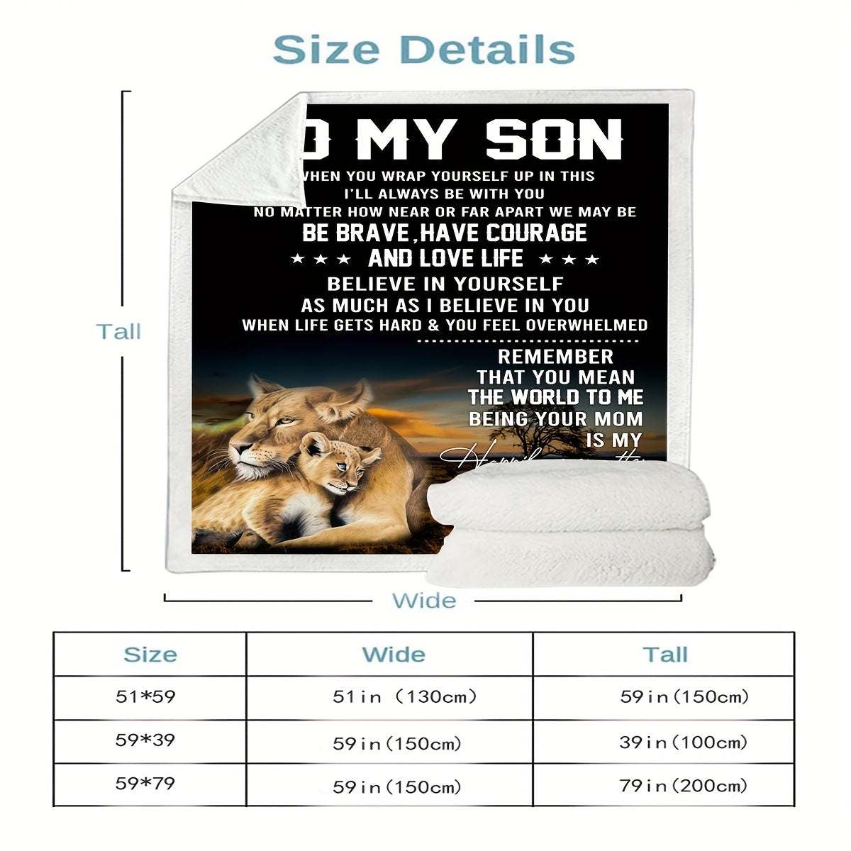 1pc Gift For Son Blanket Birthday Gifts For Son Graduation Gifts For Son Son Gifts From Mother For His Birthday To My Son Best Gift Ideas For Son