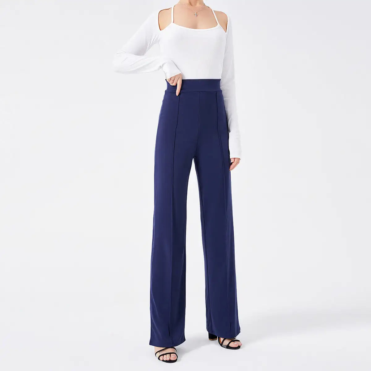 Solid Color Casual Pants Slim, High-waisted Bell Bottoms - Lootquake