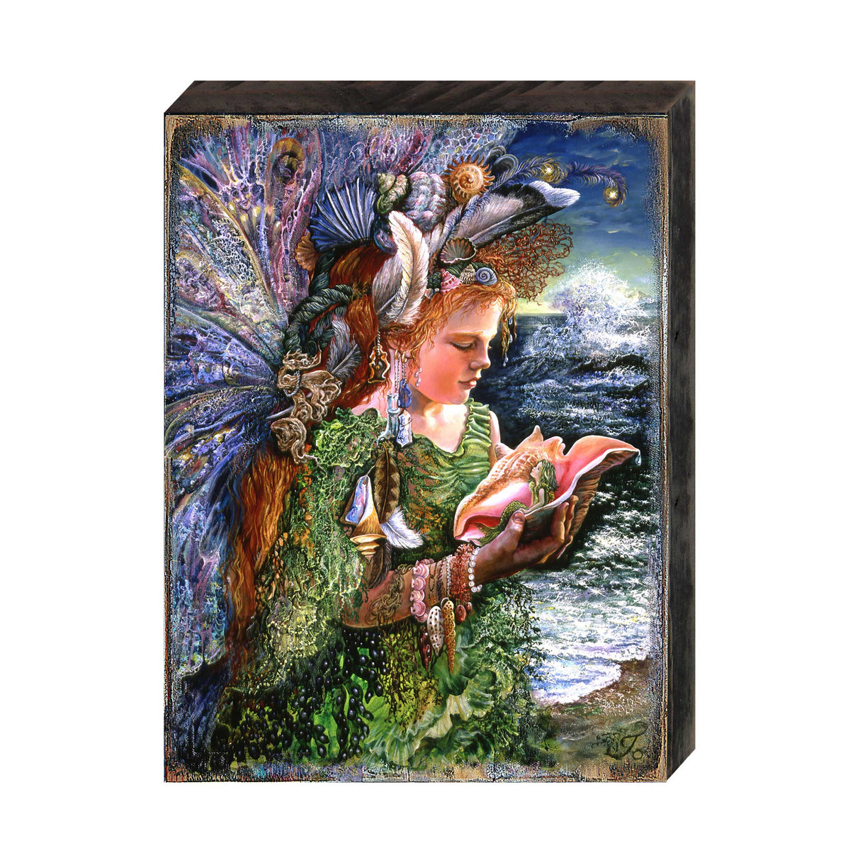 Beachcomber Fairy Fantasy Wooden Wall Art by Josephine Wall - Fantasy Decor - 852130-JW