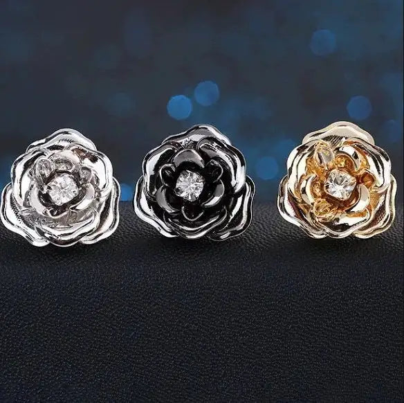 Retro Camellia Zircon Needle - Lootquake