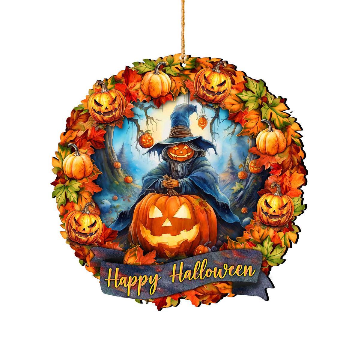 Happy Halloween Wreath Ornaments by G. Debrekht - Halloween Decor - 8652821