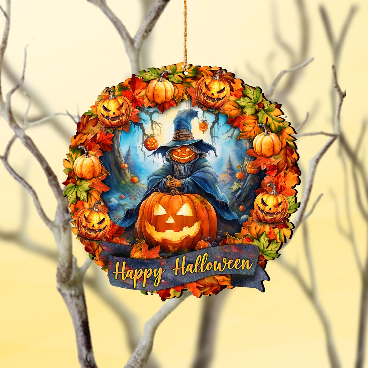Happy Halloween Wreath Ornaments by G. Debrekht - Halloween Decor - 8652821