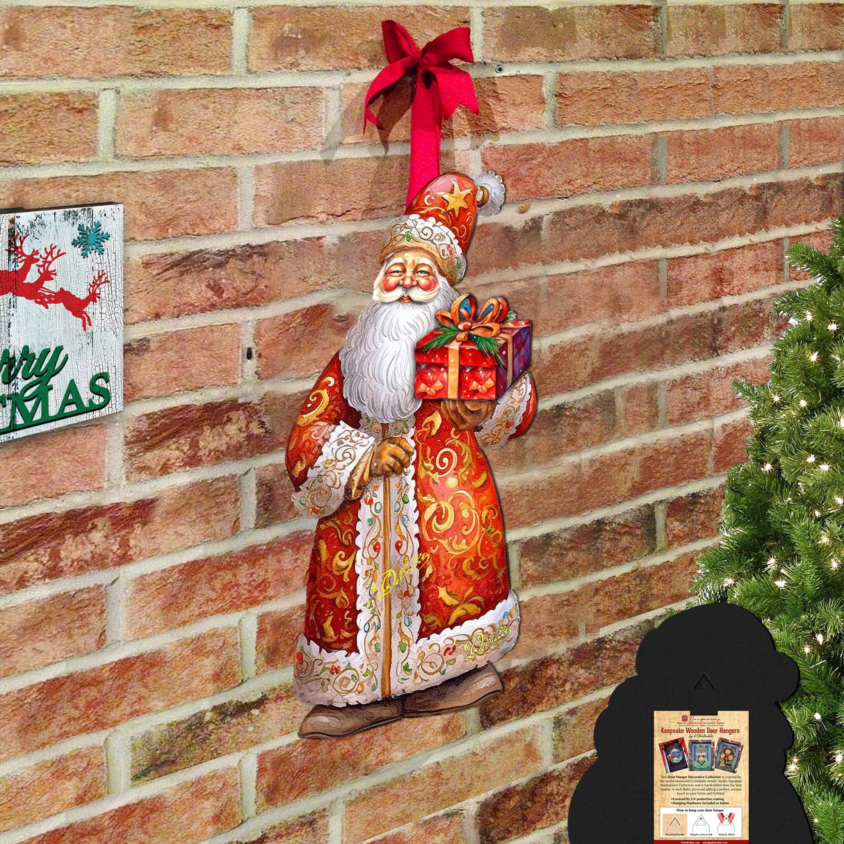 St. Nick's Gift Holiday Door Decor by G. Debrekht - Christmas Santa Snowman Decor - 8691410H