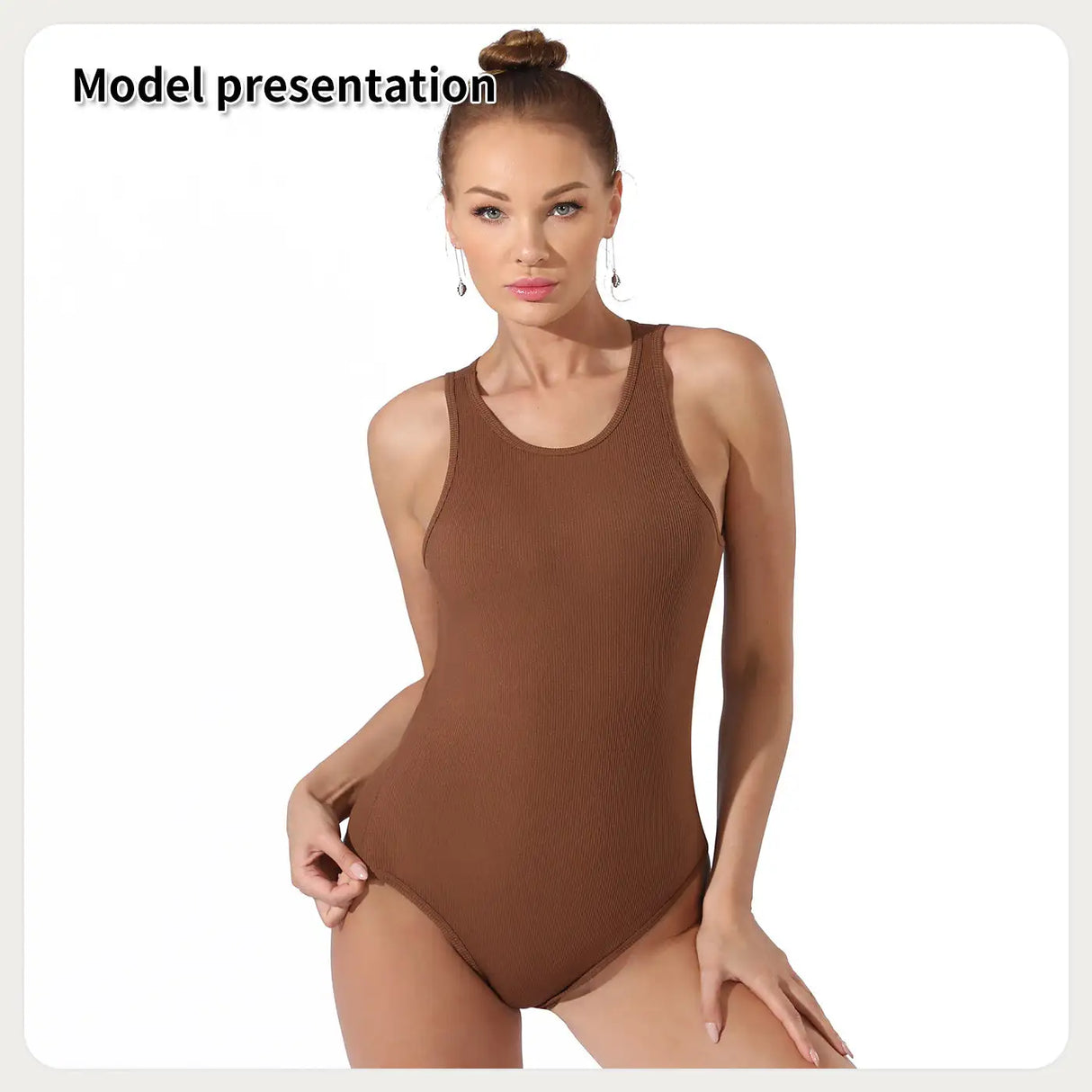 Women's Fashion Simple Solid Color Bodysuit - Lootquake