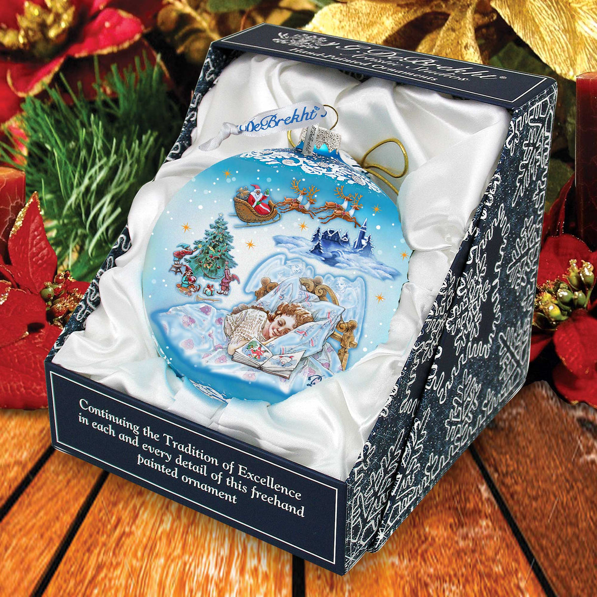 Adorno de cristal "Sueño de cuento de hadas invernal", edición limitada, de G. DeBrekht - Decoración de muñeco de nieve de Papá Noel - 73831-1
