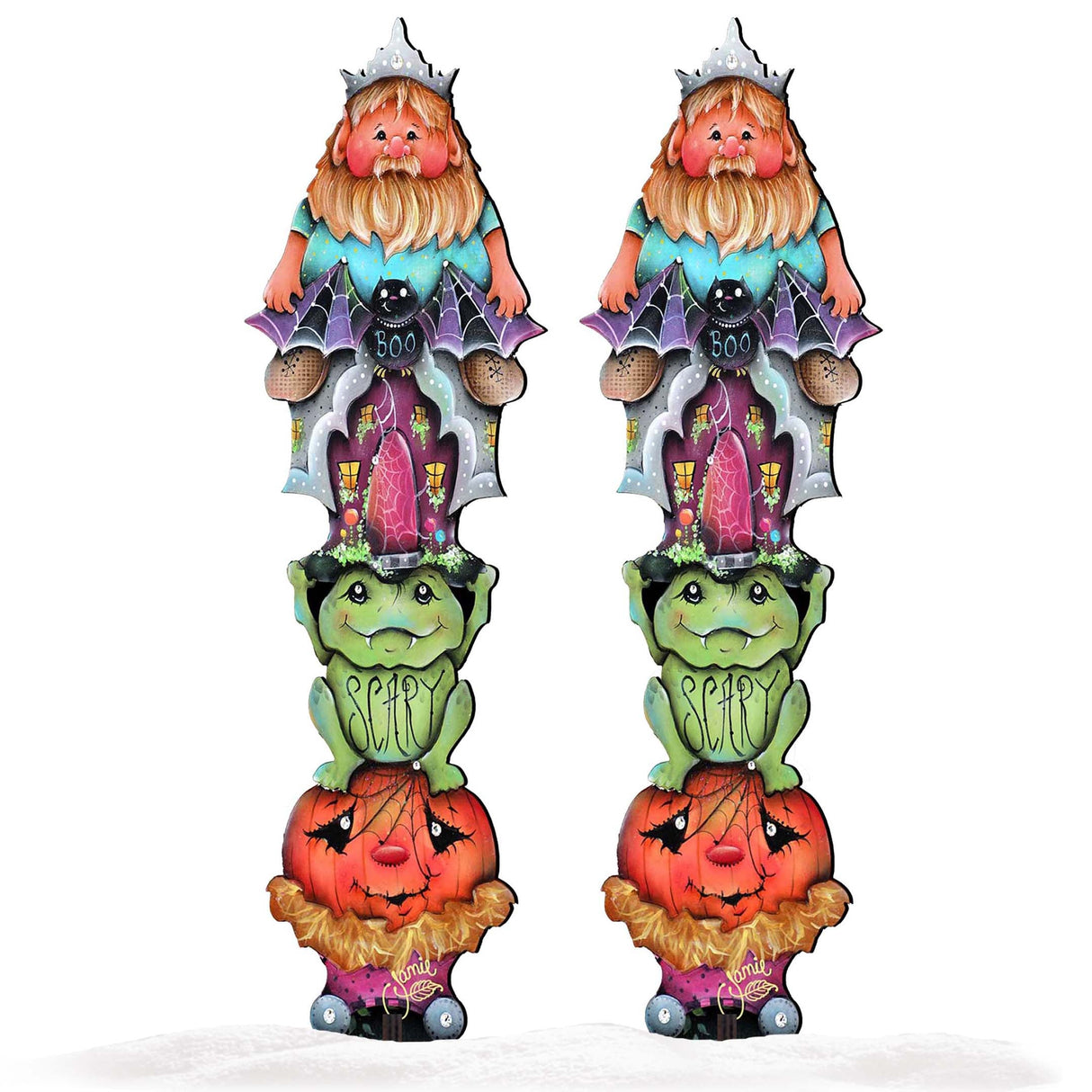 Scary Boo Halloween Set of 2 Outdoor Decor by Jamie Mills-Price - Thanksgiving Halloween Decor - 8457413F