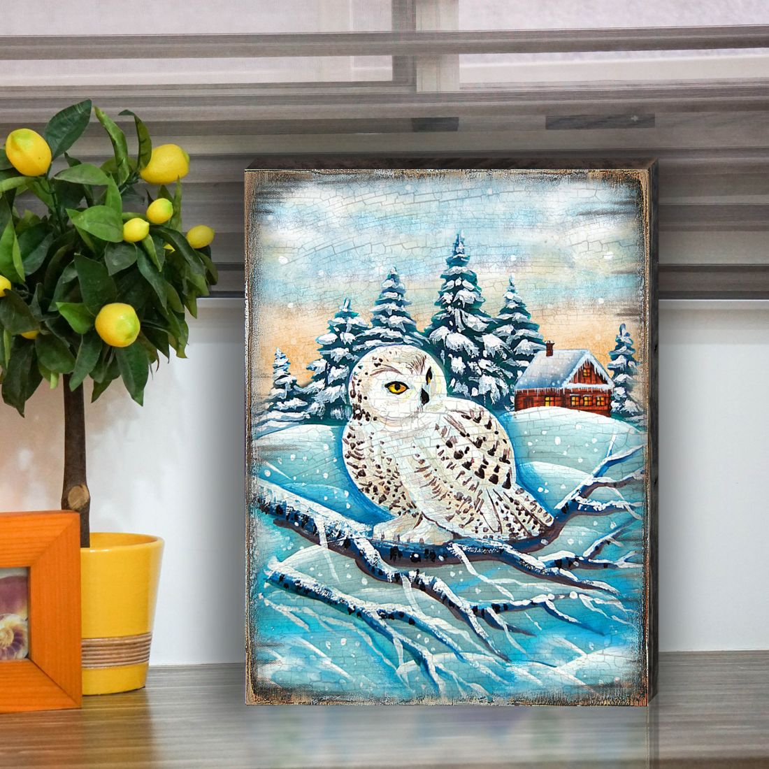 Lokki Owl Art Wooden Wall Art by Nature Wonders - Nature Wildlife Decor - 95213B
