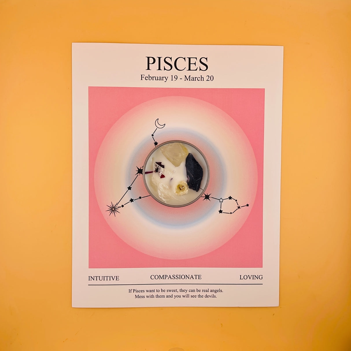 Handcrafted Libra Zodiac Scented Candle with Dried Flowers & Blue Wind Chime Fragrance - Ideal for Meditation, Yoga & Tarot - Perfect Gift for Christmas, Halloween, Easter & New Year -