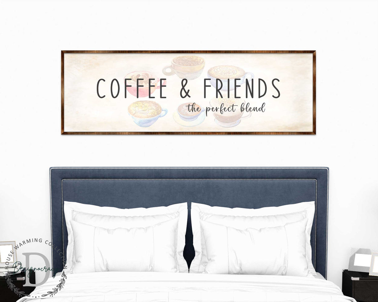 Coffee & Friends the Perfect Blend - Wooden Coffee shop decor - Farmhouse decor - Wooden Wall art - Kitchen decor - Farmhouse kitchen - Coffee nook - 310314