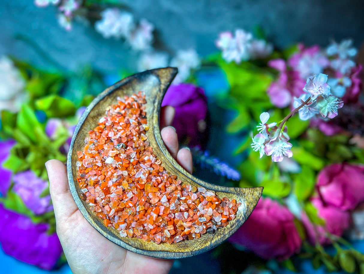 1 Lb Carnelian Crystal Chips, Bulk Wholesale Crystal Chips