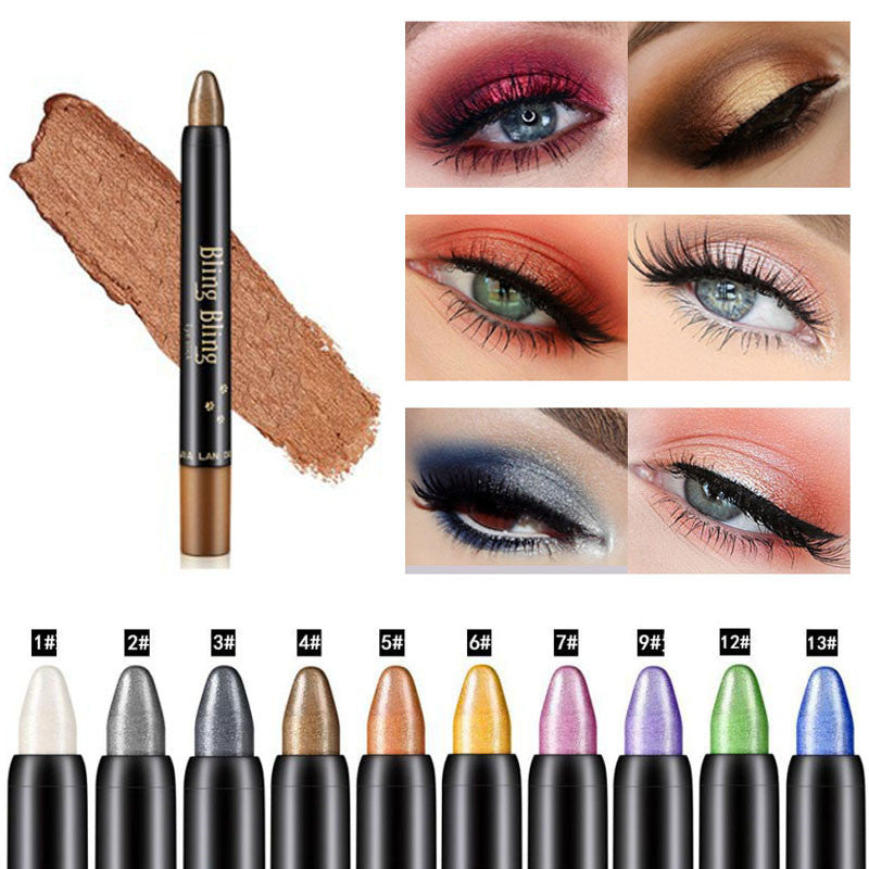 Pearlescent Silkworm Eyeshadow Pen: Waterproof, Long-Lasting, 15 Colors