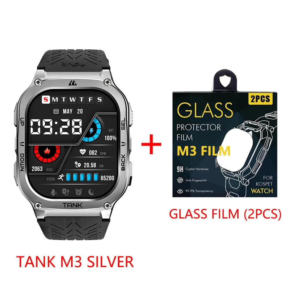 2024 KOSPET TANK M3 Smartwatches For Men Women Rugged Smart Watch 480mAh AOD Bluetooth Fitness Electronic Digital AMOLED Watches