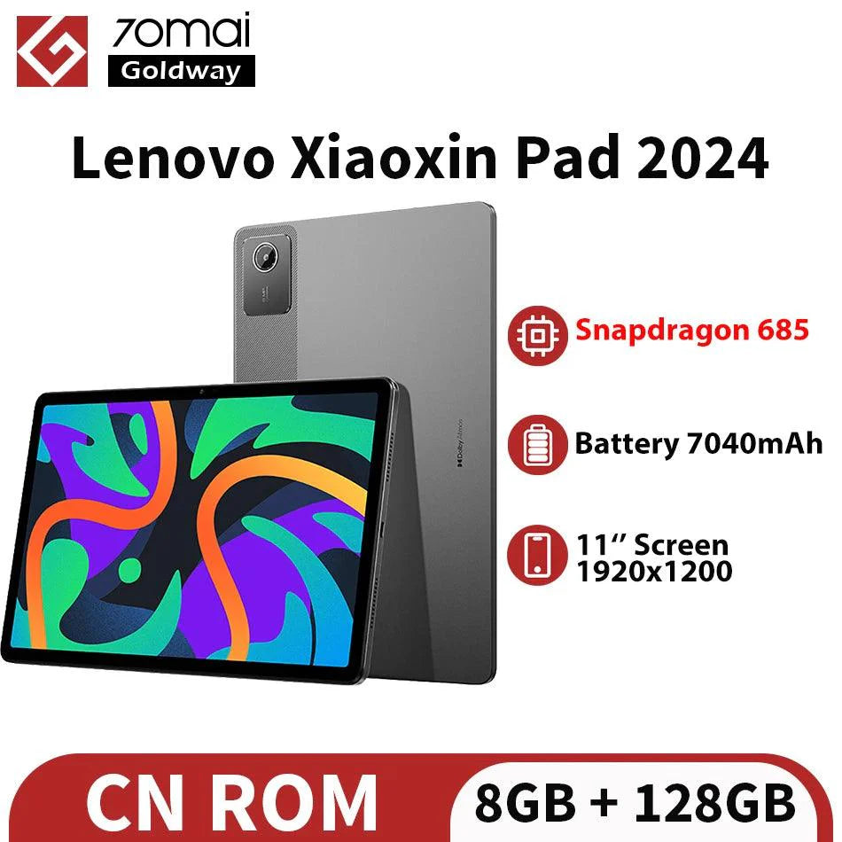 2024 Lenovo Xiaoxin Pad 8 GB 128GB ROM 11" LCD Screen Qualcomm Snapdragon 685 Octa Core WIFI Tablet Android CN Version Tab