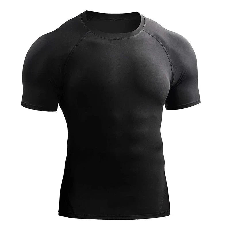 2025 Compression T Shirt Men Summer Sportswear Running T-shirt Elastic Quick Dry Sport Tops Tee Athletic Gym Workout Shirts Men