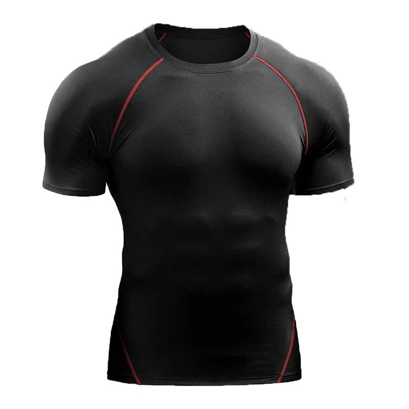 2025 Compression T Shirt Men Summer Sportswear Running T-shirt Elastic Quick Dry Sport Tops Tee Athletic Gym Workout Shirts Men