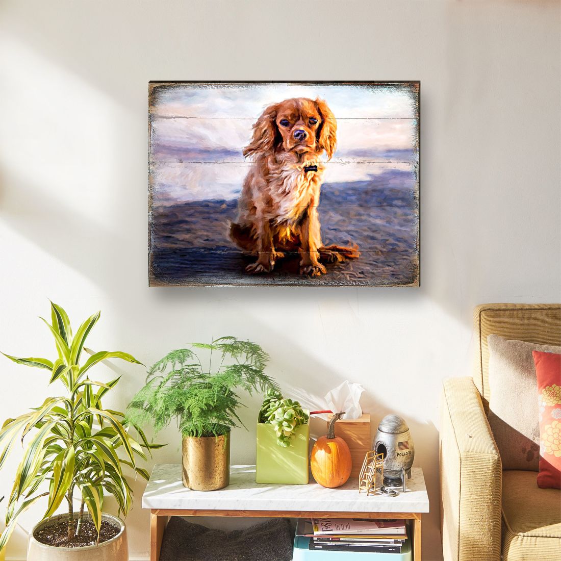 Arte de pared de madera con diseño de perro pequeño Alodie de Nature Wonders - Decoración para perros y gatos - 95345B