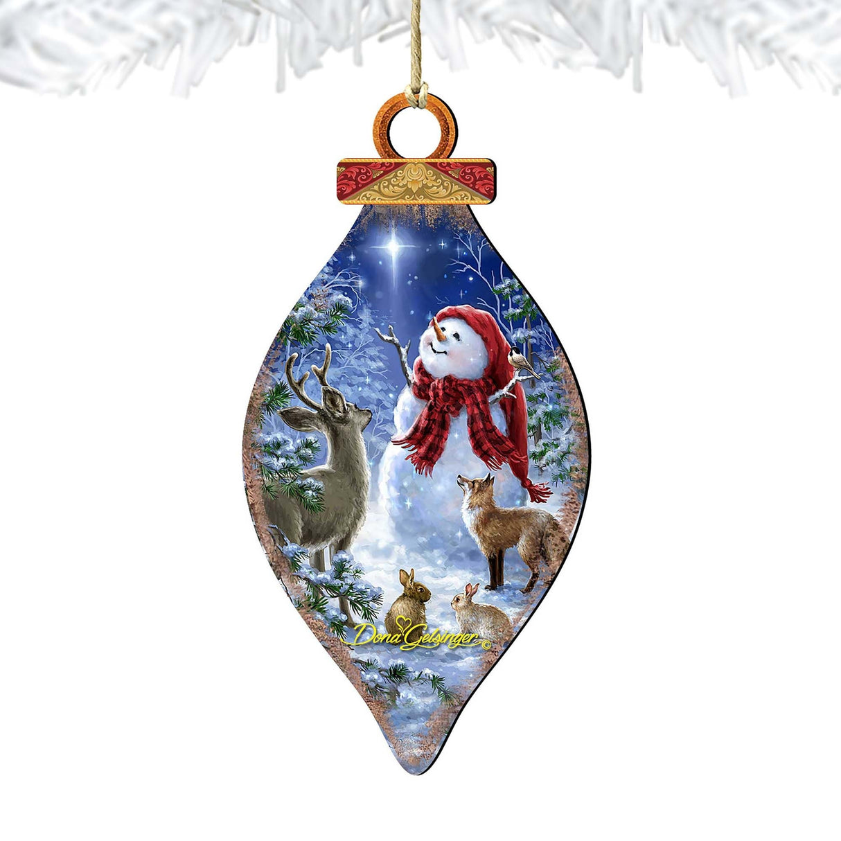Heaven and Snowman Wooden Ornaments by Gelsinger - Christmas Santa Snowman Decor - 8041149-1801