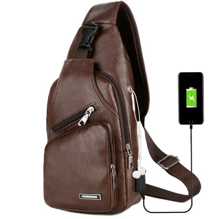 USB Portable Charging Chest Bag Messenger Bag - Lootquake