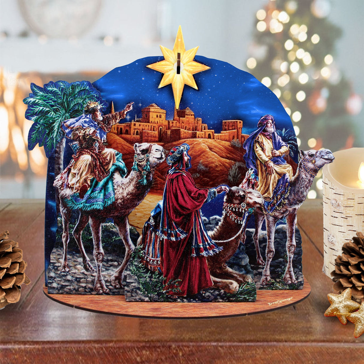 Conjunto decorativo de aldea "El Viaje de los Reyes Magos" de D. Gelsinger - Decoración navideña - 852768