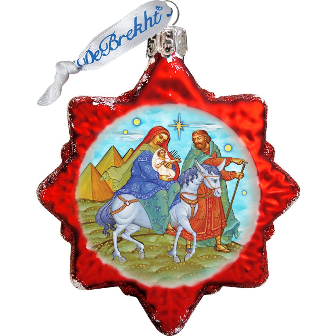 Story of Nativity Mercury Glass Ornaments Set of 3 by G. DeBrekht - Nativity Holiday Decor - 770122S3