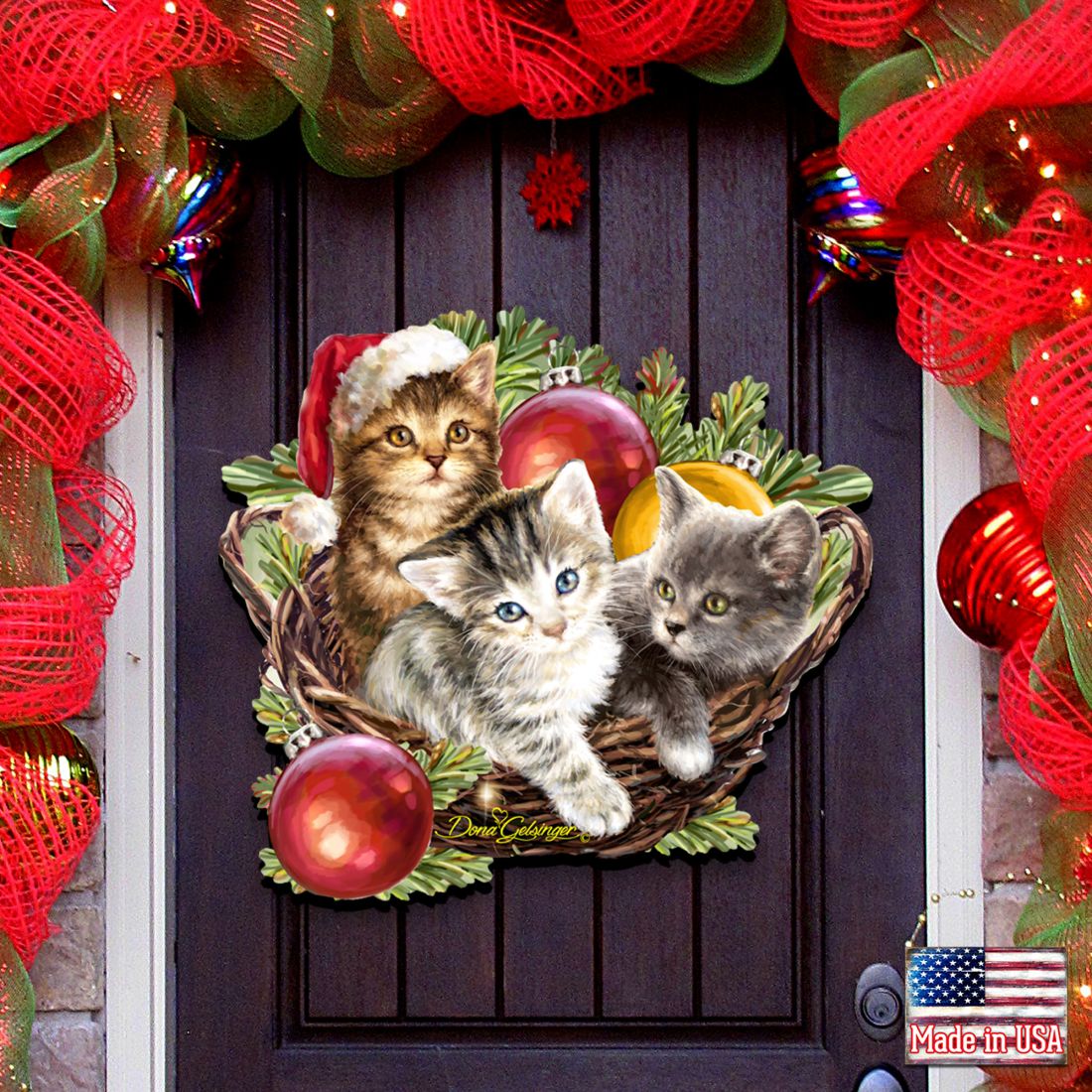 Christmas Wreath Holiday Door Decor by D. Gelsinger - Christmas Decor - 8461027-1H-1607