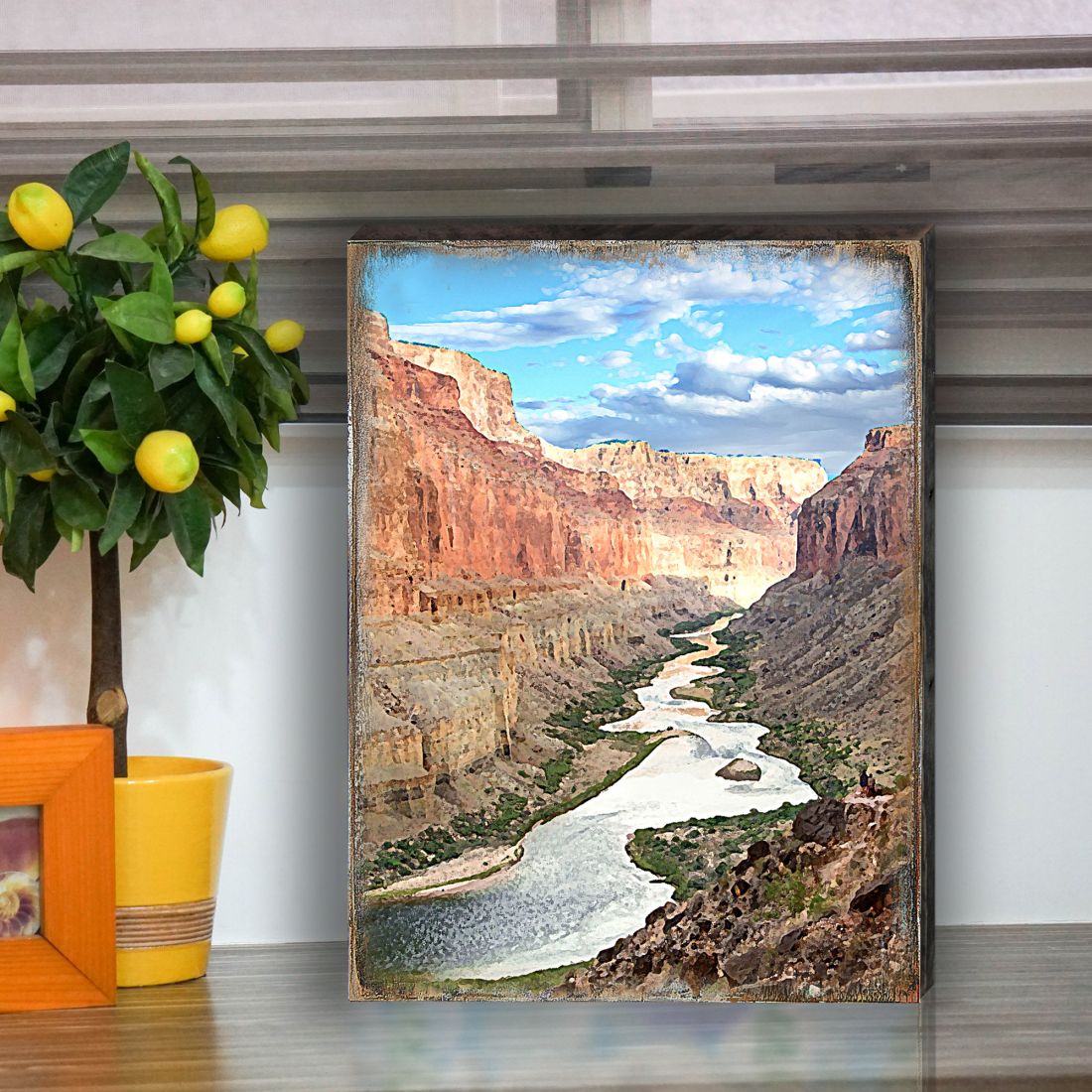 Canyon River Art Wooden Wall Art by Nature Wonders - Nature Wildlife Decor - 95279B