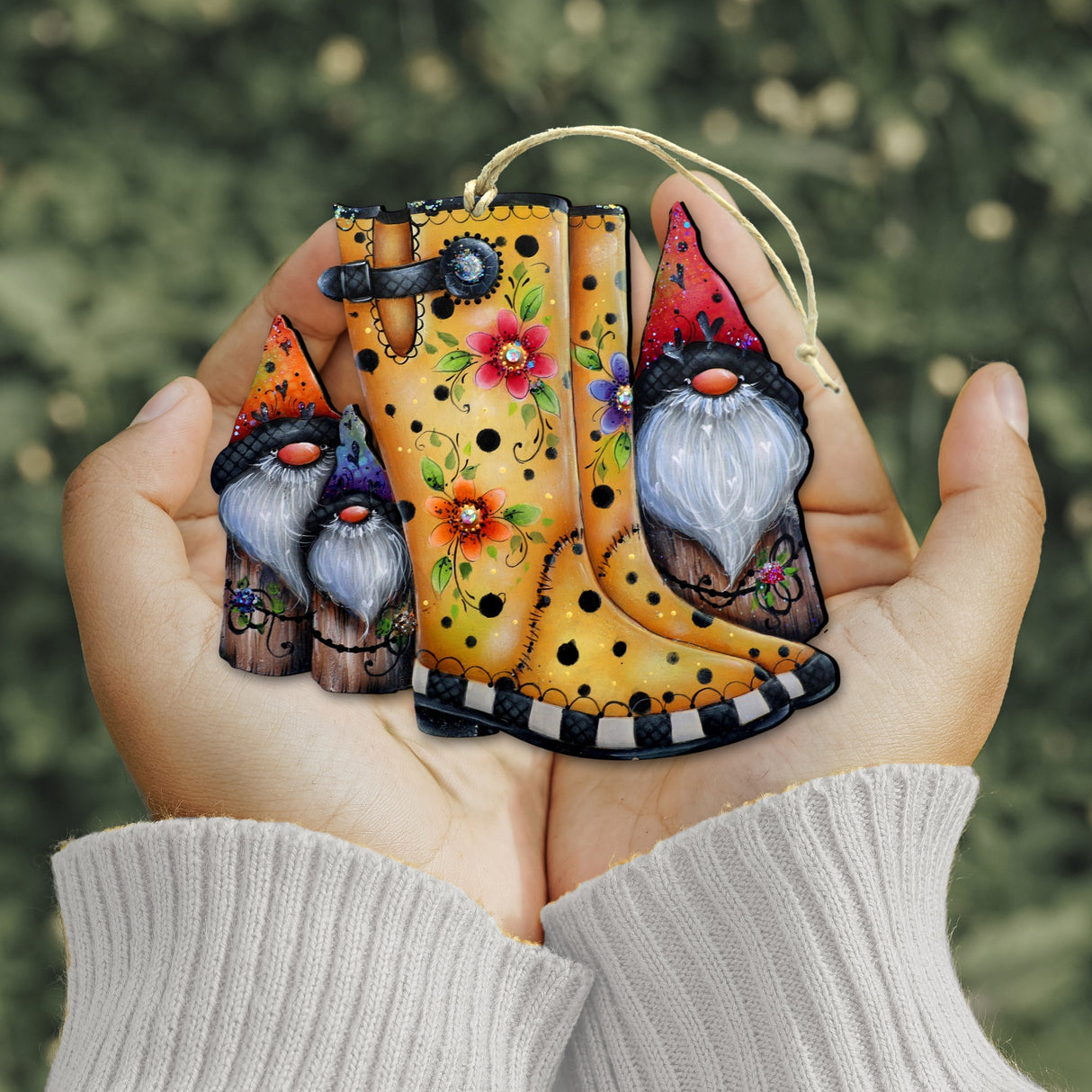 Hello Fall Boots Wooden Ornaments by Jamie Mills-Price Thanksgiving Decor - 8611062-2-MP