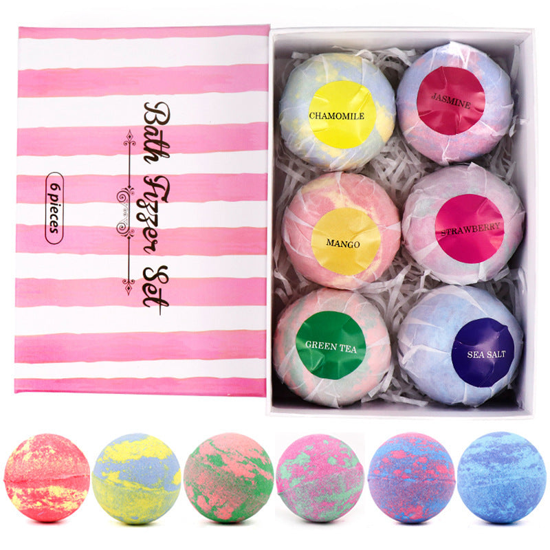 6 pcs Organic Bath Bombs Bubble Bath Mint Lavender Rose Flavor - Lootquake